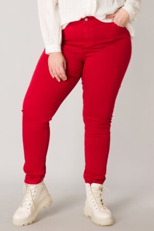 Bawełniane czerwone spodnie plus size