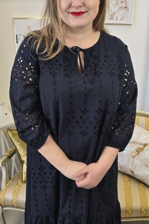 BAWEŁNIANA SUKIENKA PLUS SIZE Z HAFTEM marki FRAPP luksus premium