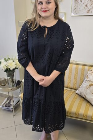 BAWEŁNIANA SUKIENKA PLUS SIZE Z HAFTEM marki FRAPP luksus premium