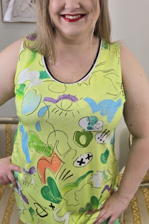 BLUZKA XXL NA SZEROKICH RAMIĄCZKACH luksusowego producenta plus size