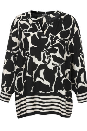 Lejąca tunika z wiskozy z nadrukiem marki VIA APPIA DUE beżowo-czarna