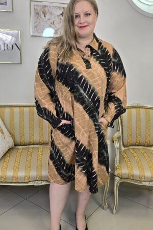 LEKKA SUKIENKA PLUS SIZE W MODNYCH KOLORACH I DŁUGIM RĘKAWEM (Kopia)
