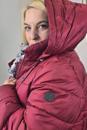 ZIMOWA DAMSKA KURTKA PLUS SIZE marki GINA’S by SCHERER bordowa
