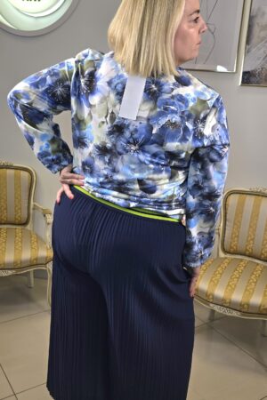 DAMSKIE SPODNIE PLISOWANE PLUS SIZE Z SZEROKĄ NOGAWKĄ elegancki szyk