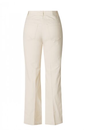 BEŻOWE DAMSKIE LETNIE SPODNIE PLUS SIZE wysoki stan i szerokie nogawki