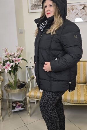 CZARNA DAMSKA KURTKA PLUS SIZE MARKI FRANDSEN wodoodporna