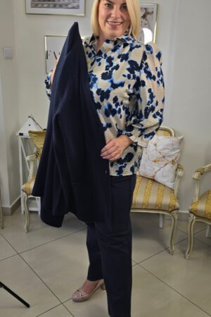 CIEKAWA DAMSKA KOSZULA MARKI YESTA z rękawem 3/4 i tuszującym printem