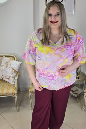 LUKSUSOWA BLUZKA PLUS SIZE Z WISKOZY marki SEEYOU z szerokimi rękawkami