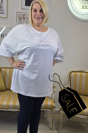DŁUŻSZY DAMSKI T-SHIRT PLUS SIZE NA DUŻY BIUST marki SOPHIA CURVY