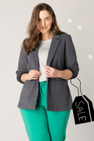DAMSKA MARYNARKA PLUS SIZE Z DŻERSEJU wygodna komfortowa casualowa