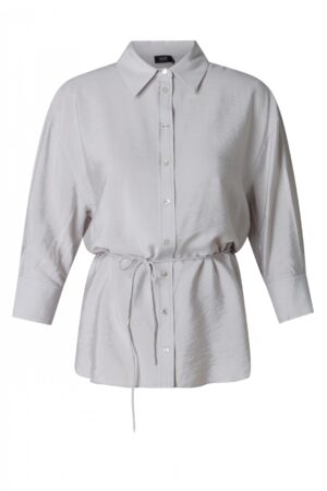 ELEGANCKA DAMSKA KOSZULA PLUS SIZE W JEDNOLITYM KOLORZE z paseczkiem