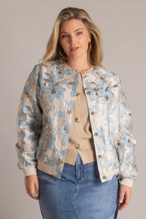 DAMSKI ŻAKIET PLUS SIZE typu bomberka lekko mieniący błyskiem