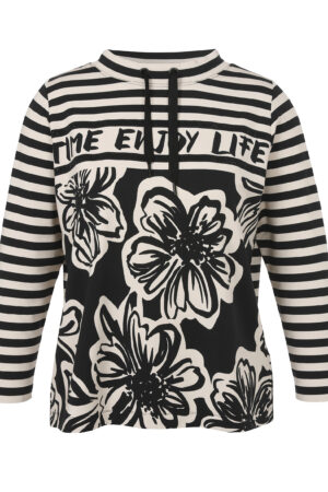 DAMSKA BLUZA Z TROCZKAMI I DWUKOLOROWYM PRINTEM wysokogatunkowa