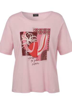 Bawełna z modalem w pastelowym t-shircie damskim marki VIA APPIA DUE