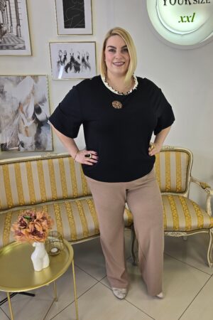 DAMSKIE JERSEYOWE SPODNIE PLUS SIZE z długimi i prostymi nogawkami