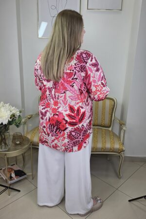 ATRAKCYJNA BLUZKA PLUS SIZE Z WISKOZY KOLOROWA I WZORZYSTA VIA APPIA DUE