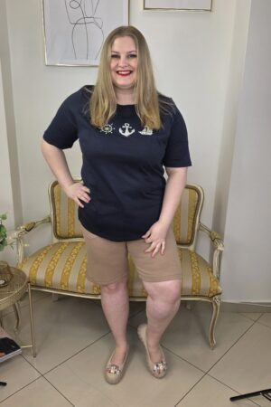 BEŻOWO / BRĄZOWE SZORTY DAMSKIE PLUS SIZE elastyczne i komfortowe
