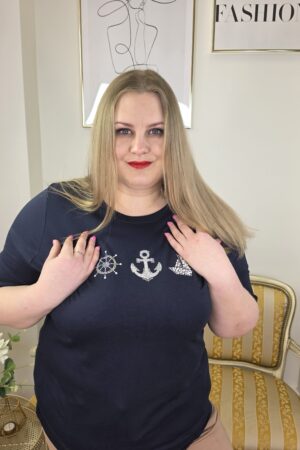 BAWEŁNIANA BLUZECZKA W STYLU MARYNARSKIM MARKI SOPHIA CURVY