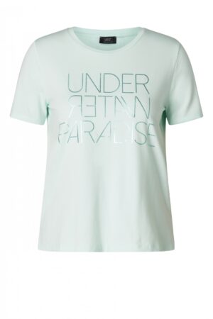 BAWEŁNA MODAL BLUZKA PLUS SIZE Z OZDOBNYM NAPISEM typu damski t-shirt wysokogatunkowy