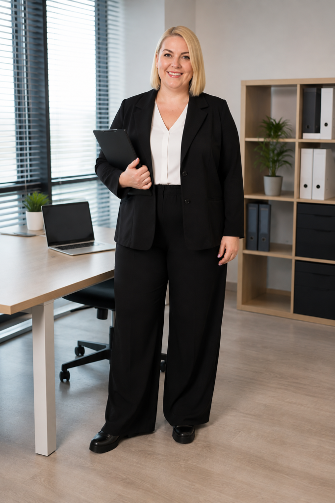 czarne spodnie damskie plus size z dżerseju