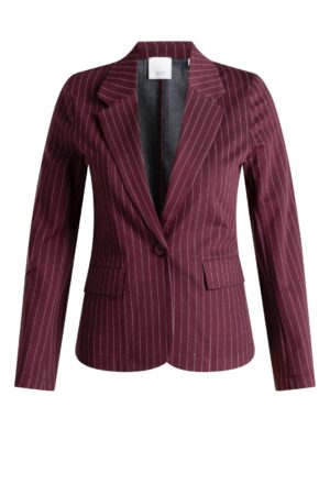 DAMSKI GARNITUR PLUS SIZE w modnym bordowym kolorze w szare paseczki