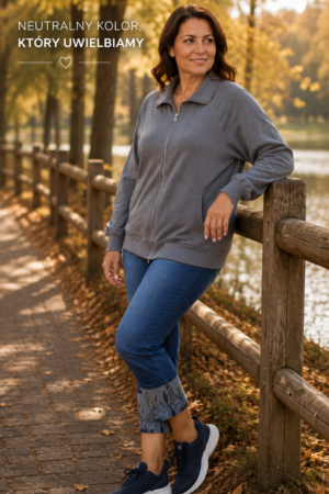 DAMSKA BLUZA PLUS SIZE Z REGLANOWYMI RĘKAWAMI marki VIA APPIA DUE